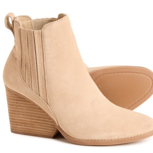 NIB TOMS Noa Off White Suede Boots Booties Sz8.5 - Picture 1 of 12